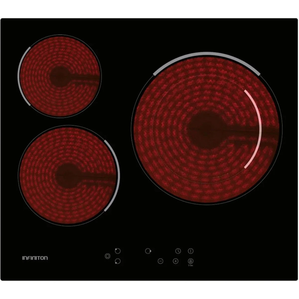 Vitrocerámica Infiniton 3 Fuegos 30 cm