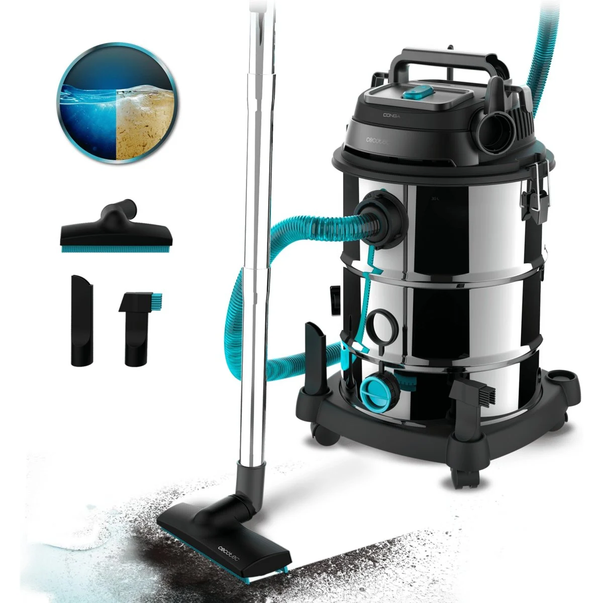 Aspirador Cecotec Conga Rockstar Wet & Dry Steel 16L 1200W Metal
