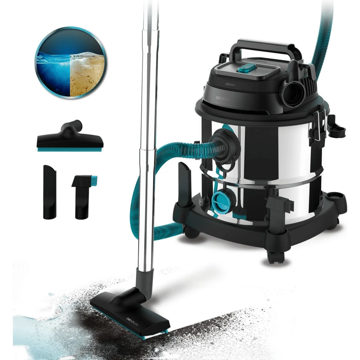 Aspirador Cecotec Conga Rockstar Wet & Dry Steel 16L 1200W Metal