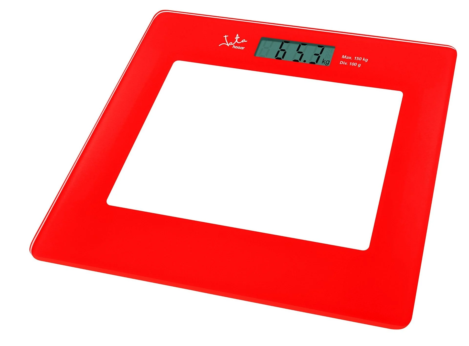 Báscula de baño Jata Cristal Roja