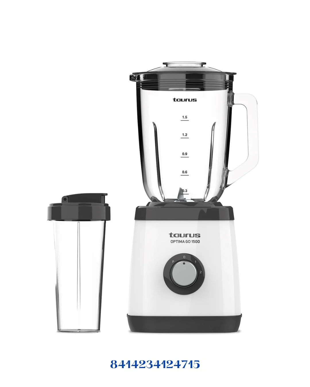 Batidora Jarra Taurus Optima Go 1500 Blanca + Vaso Portátil