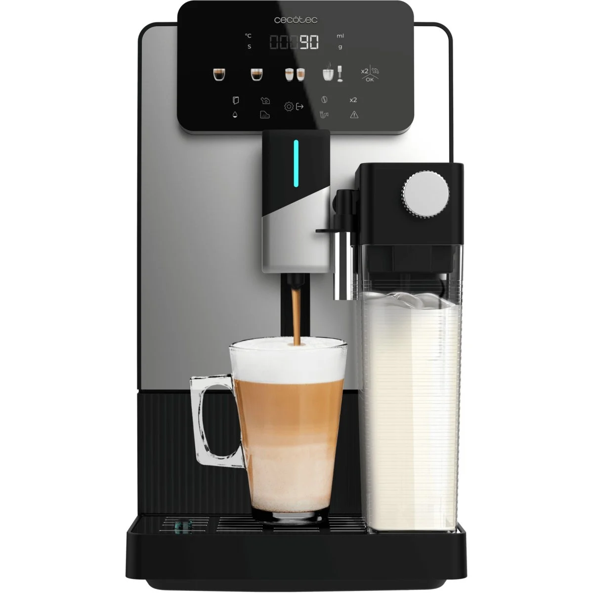 Cafetera Cecotec Superautomática EVAP+ Tanque Leche Cremmaet Latte