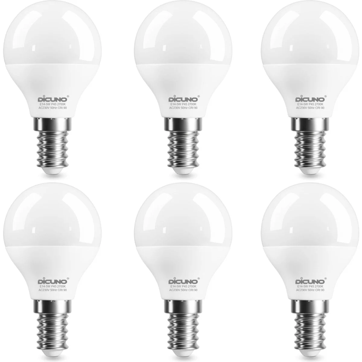 Bombilla LED Esférica E14 5W Luz Cálida 3000K Ahorro Energético