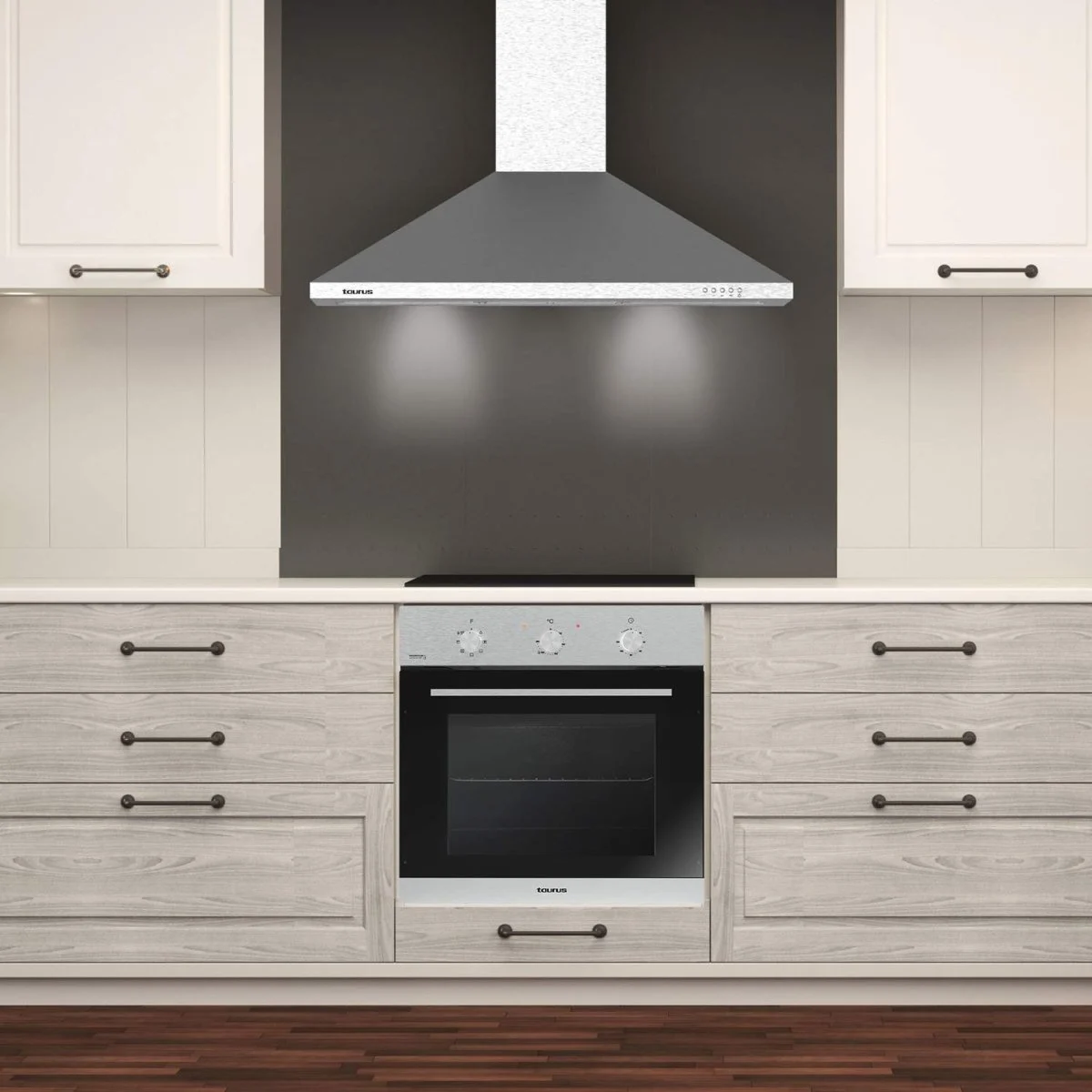 Campana Piramidal Taurus 90 cm Inox 650 m³