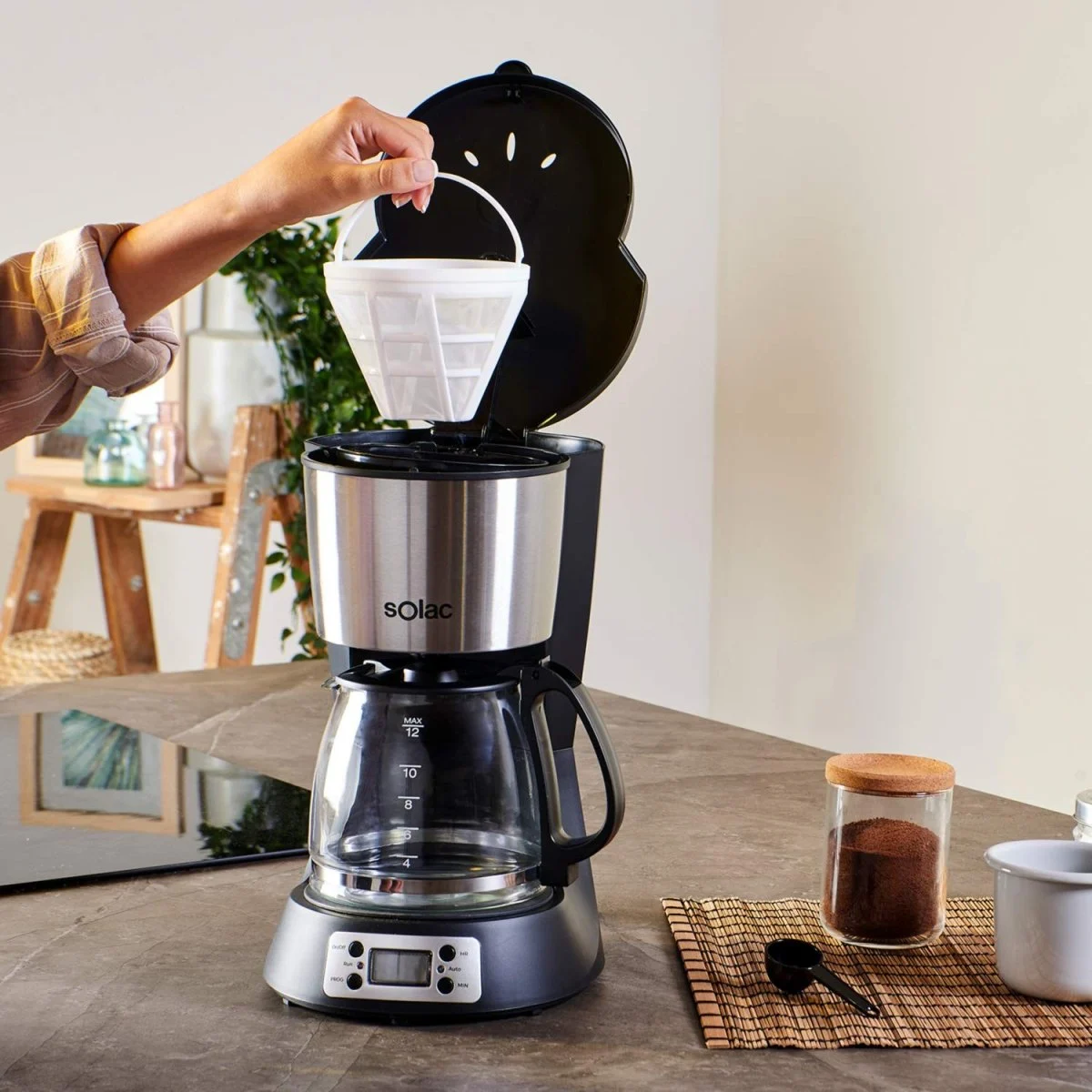 Cafetera Goteo Solac Stilo Digital 12 Tazas