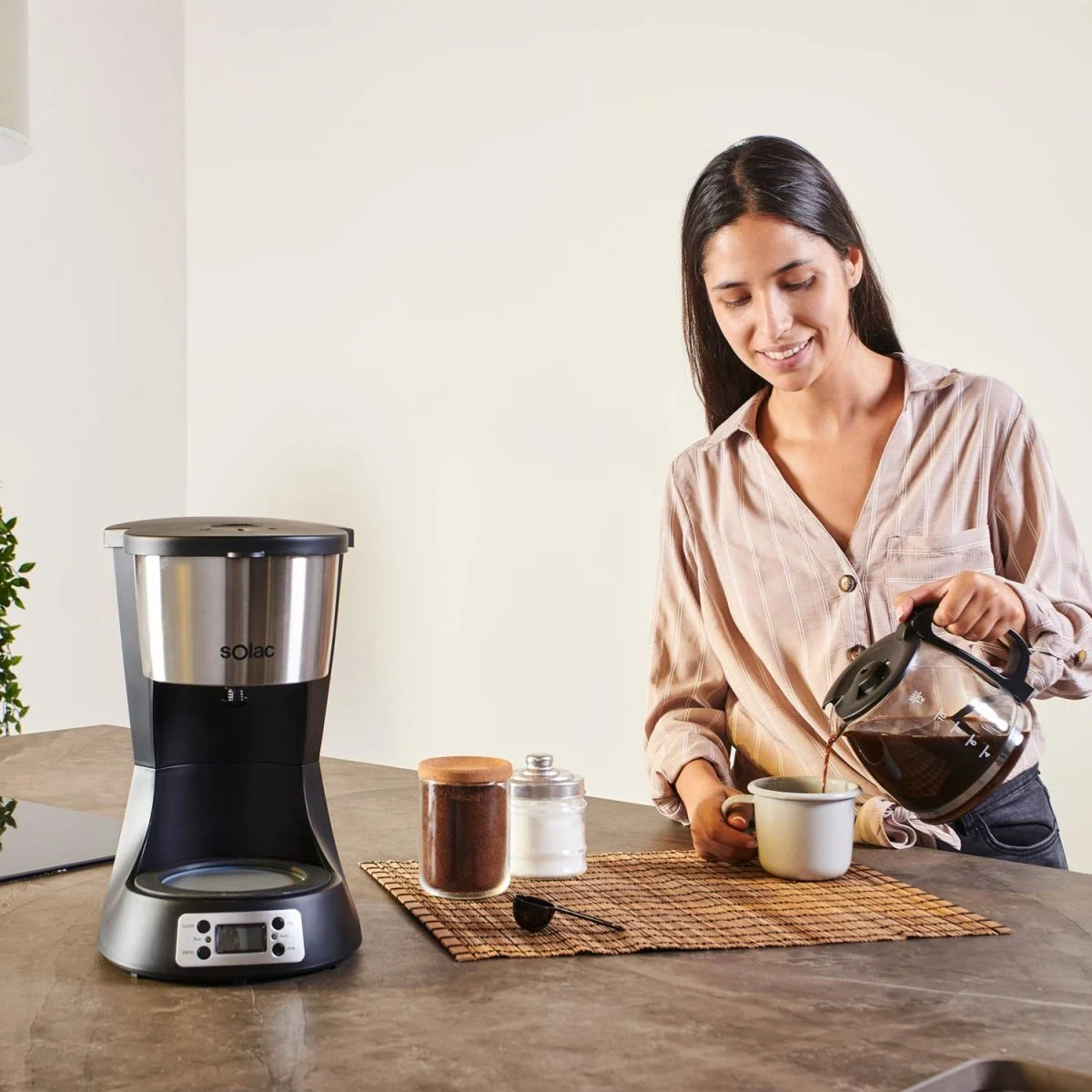 Cafetera Goteo Solac Stilo Digital 12 Tazas