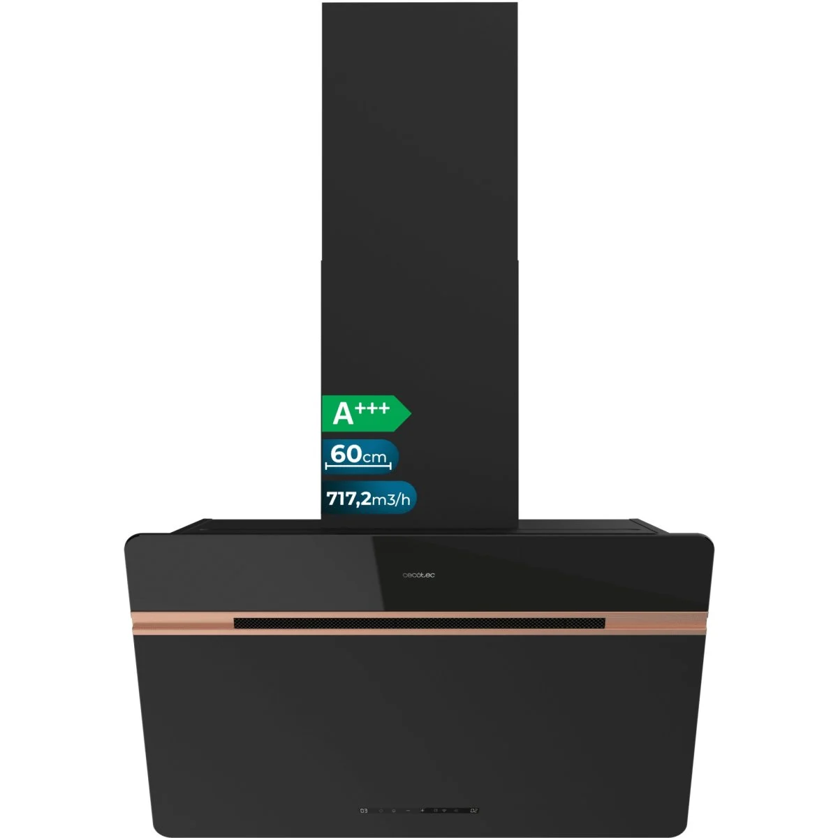 Campana Extractora Cecotec Bolero Flux DT 607500 60 cm 717 m³/h Clase A+++ Negro Mate
