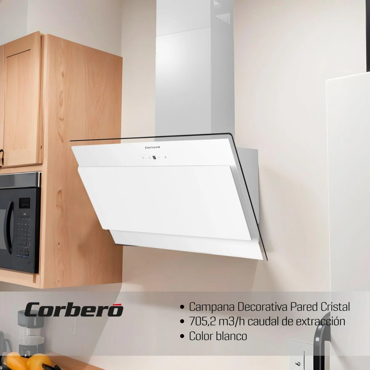 Campana Extractora Corbero ONEGA675W 60 cm 750 m3/h 4 Velocidades Blanco