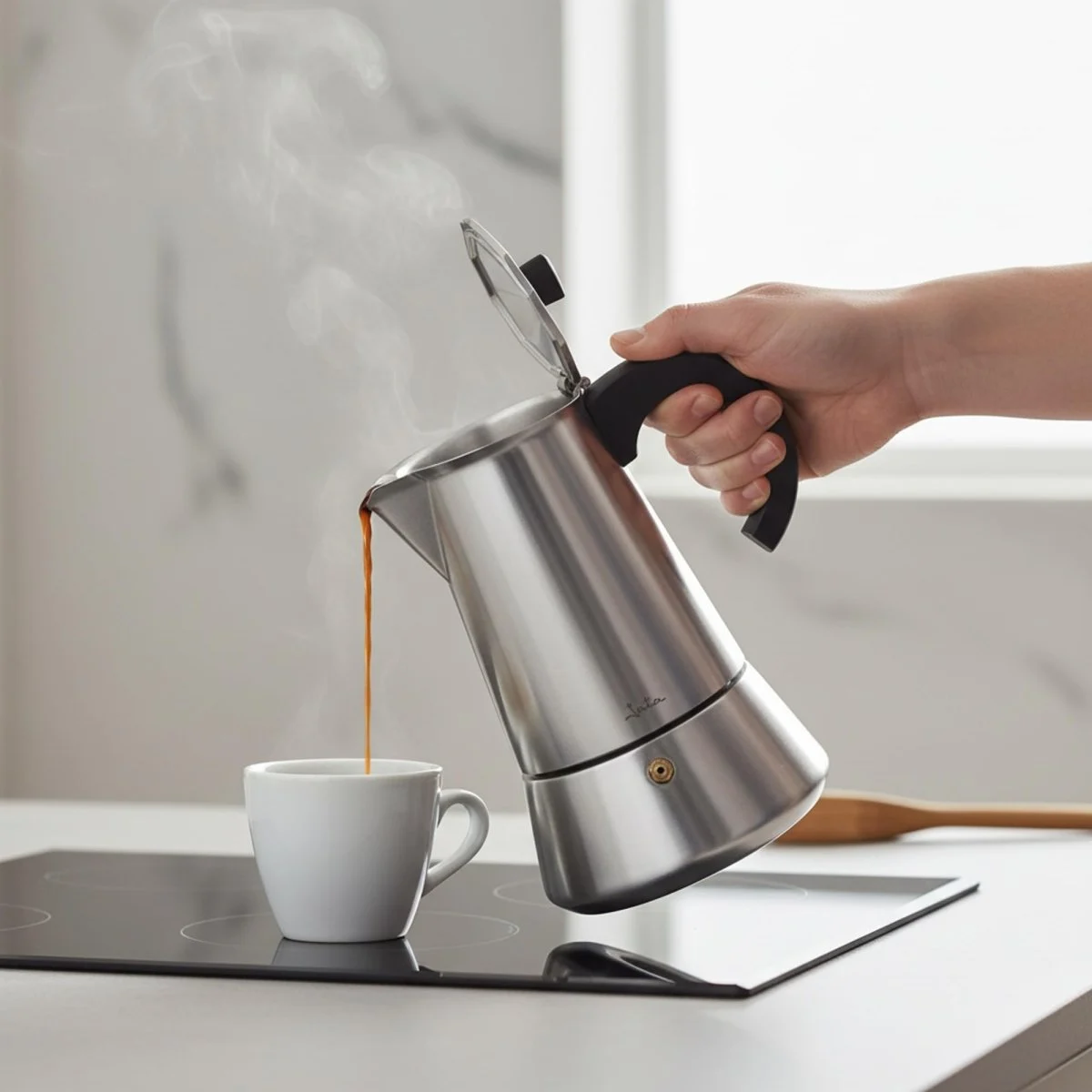 Cafetera Italiana Jata Odin 10 Tazas Acero Inoxidable