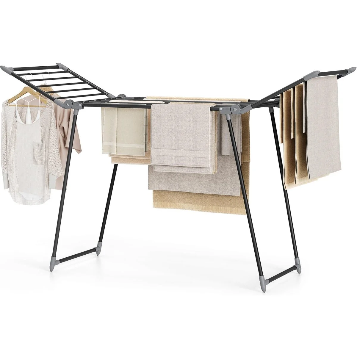 Tendedero Metal 18m Plegable Resistente para Interior y Exterior