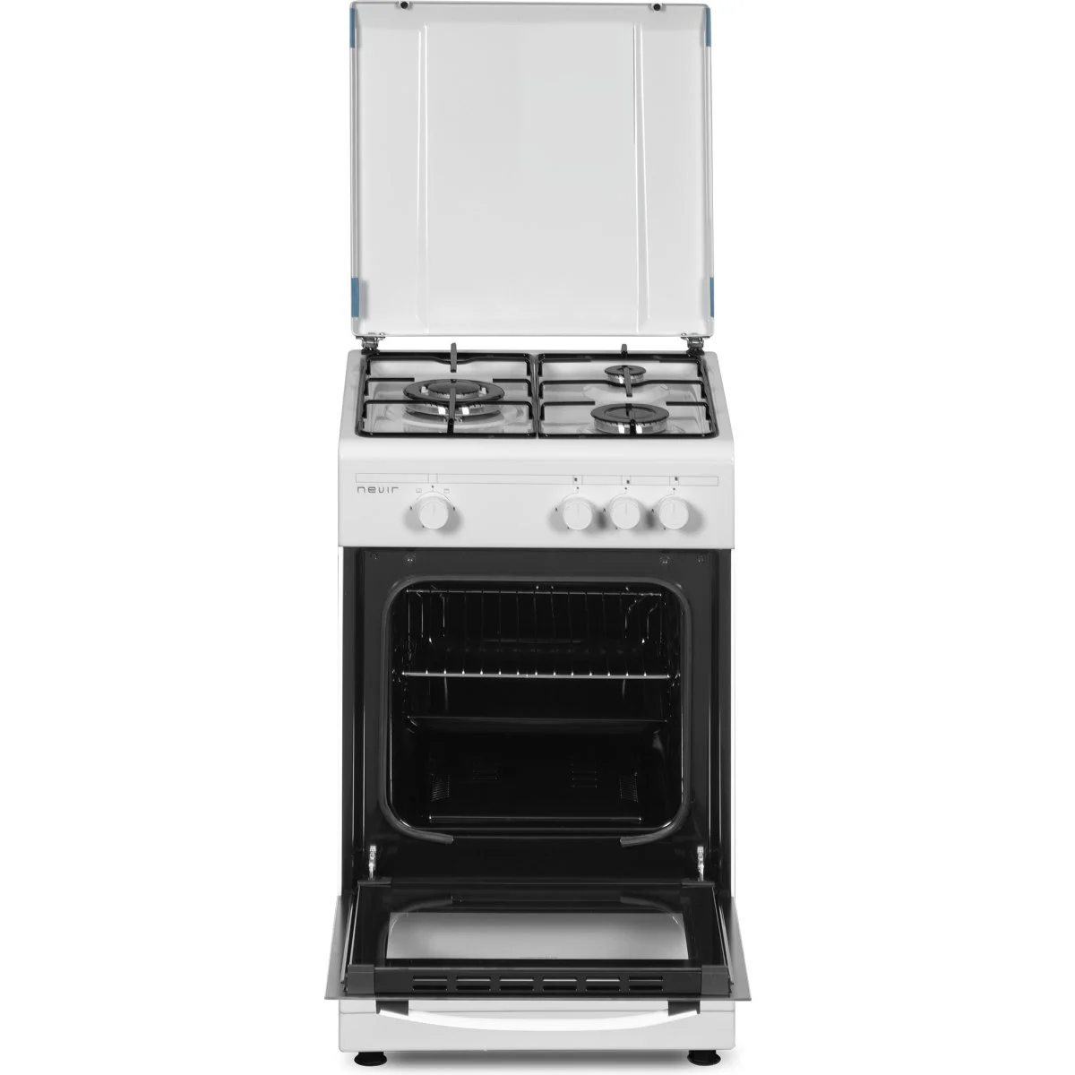 Cocina Gas Nevir NVR-CB3H + Horno Blanca 50 cm