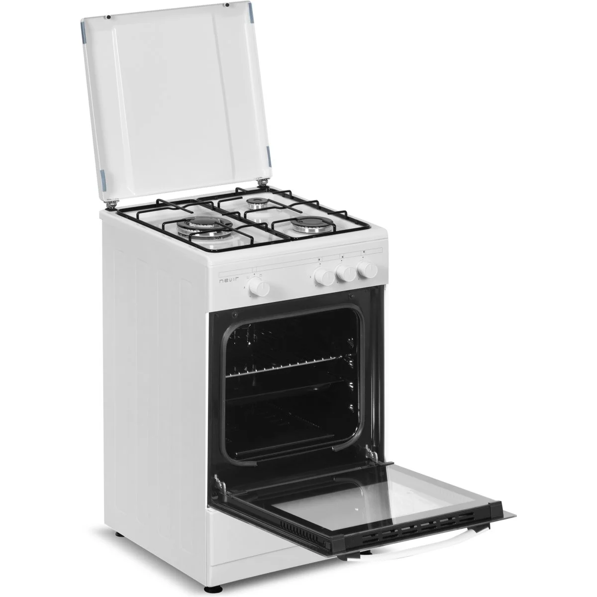 Cocina Gas Nevir NVR-CB3H + Horno Blanca 50 cm