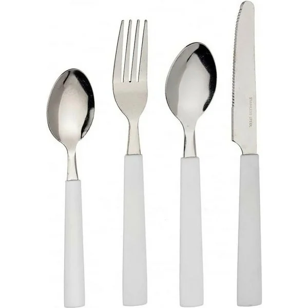 Cubertería Kinvara 16 Piezas Blanco + Cub