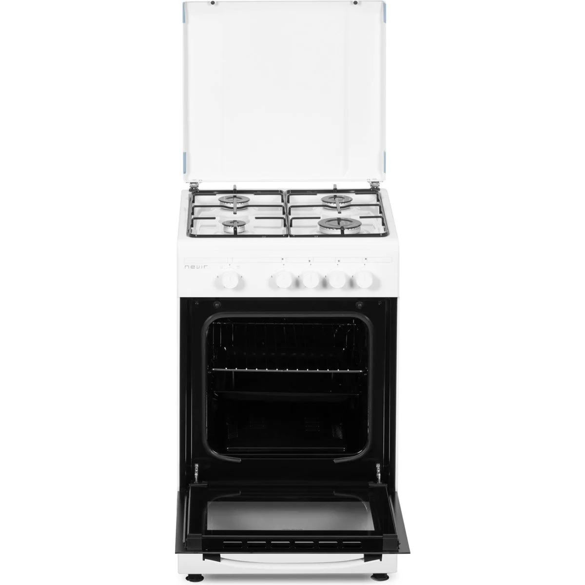Cocina a Gas Nevir NVR-CB4H 4 Fuegos + Horno Blanca 50 cm
