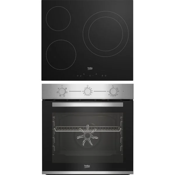 Conjunto Beko Horno + Vitro 3 Fuegos Cerámica 72 L Clase A