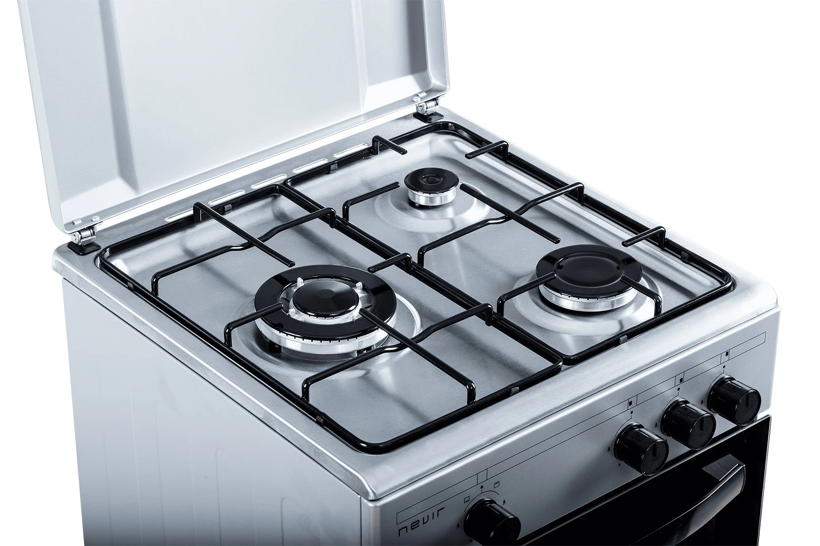Cocina Nevir NVR-CB3H-TI 3 Fuegos + Horno Inox 50 cm
