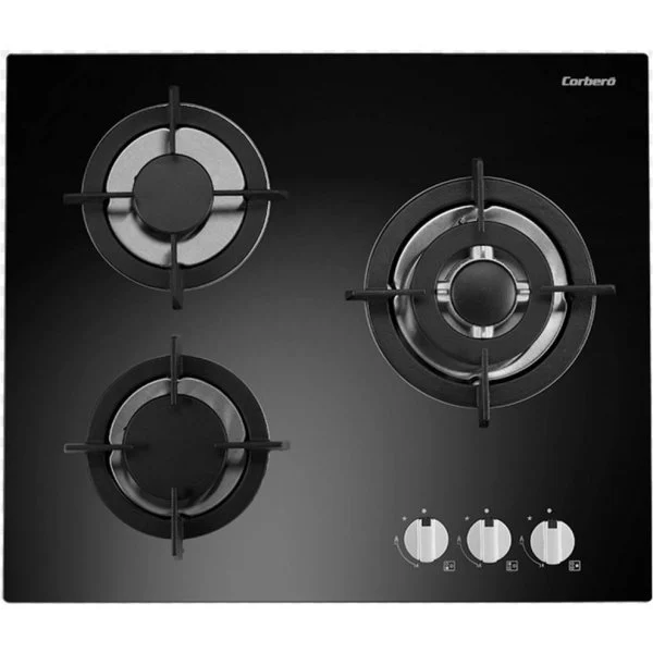 Encimera Gas Corbero CPCGY2303N 3 Fuegos 4,75 Kw Negra