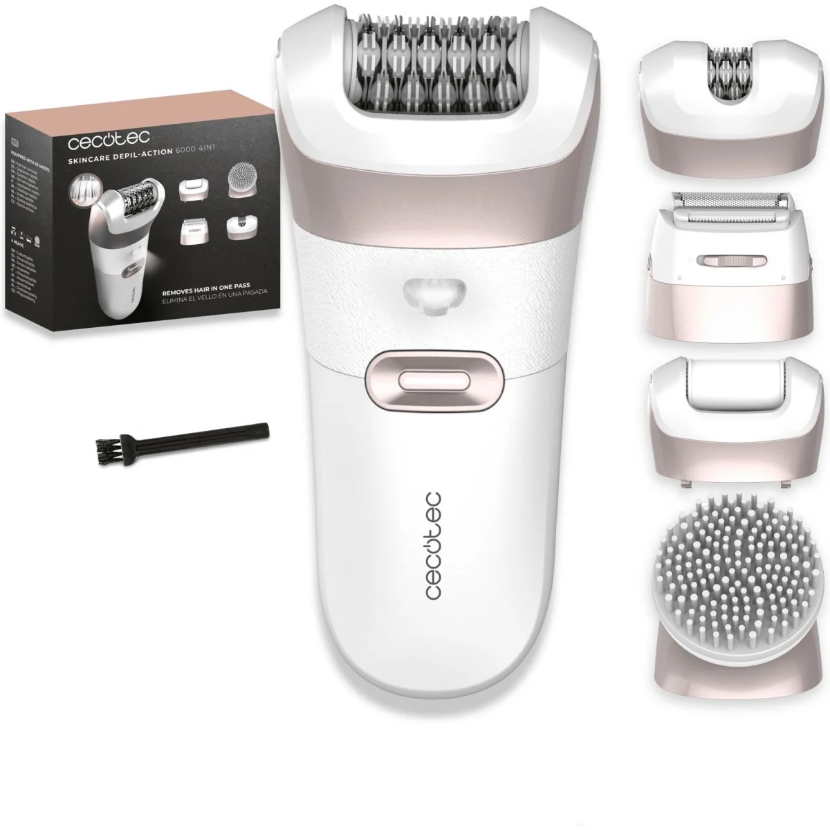 Depiladora Cecotec SkinCare Depil-Action 6000 60 Láminas Luz LED IPX5