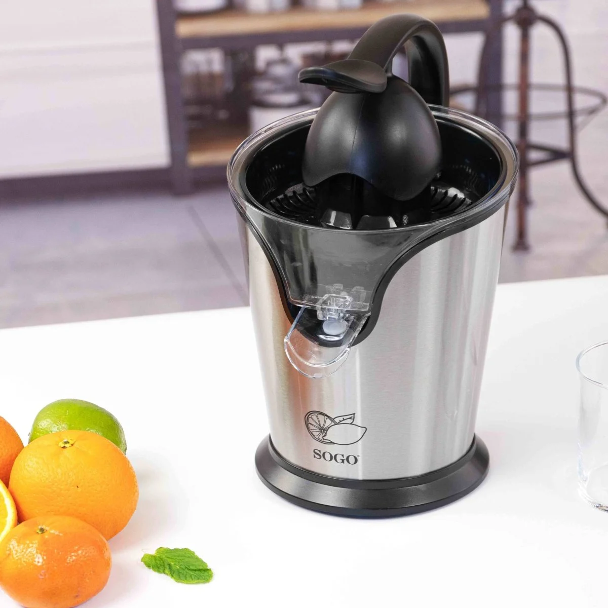 Exprimidor de zumos Sogo SS5255 100W 2 conos Negro Plata