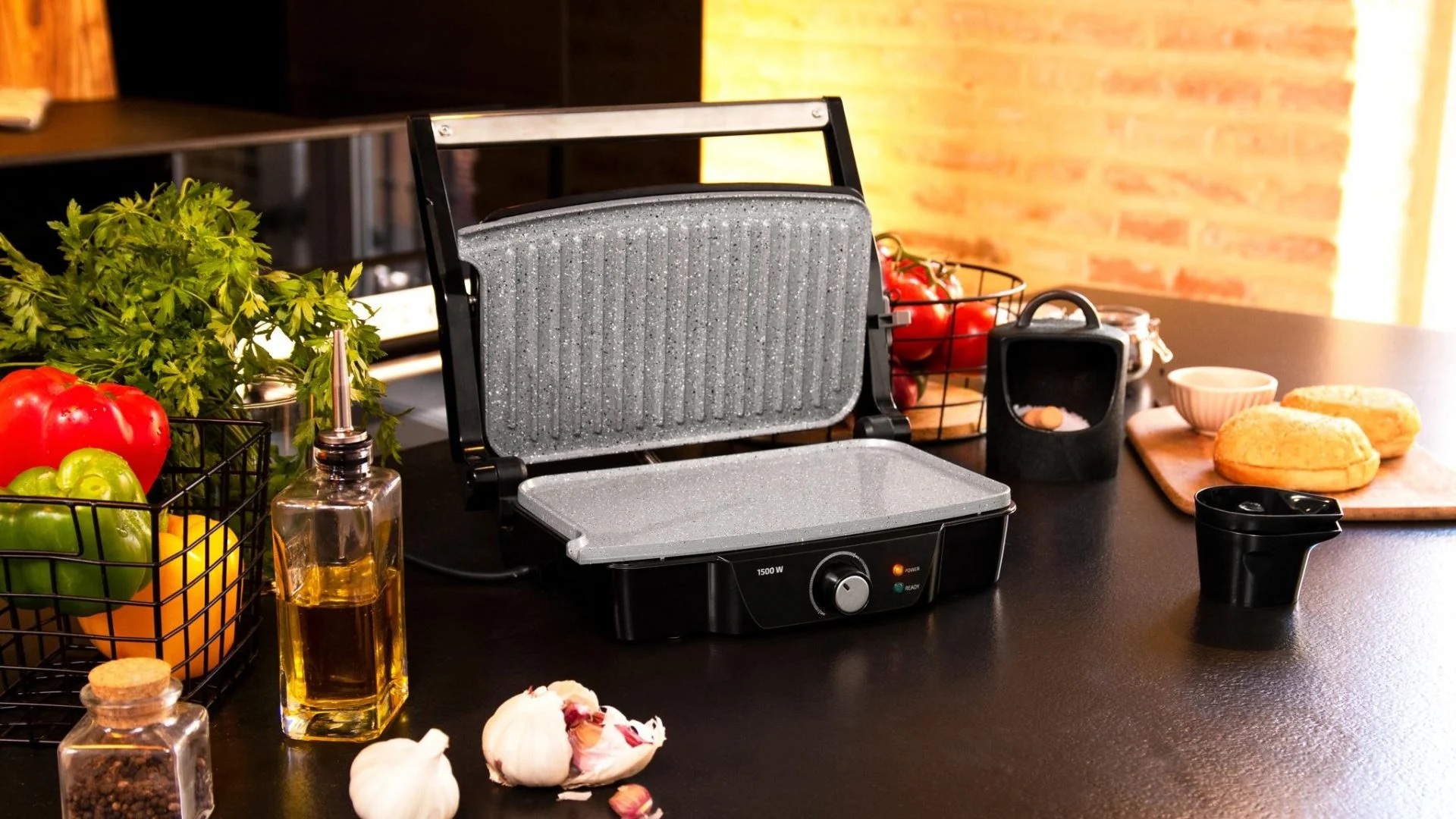 Grill Panini Cecotec Rock’nGrill 1500 1500 W Cerámico Apertura 180º
