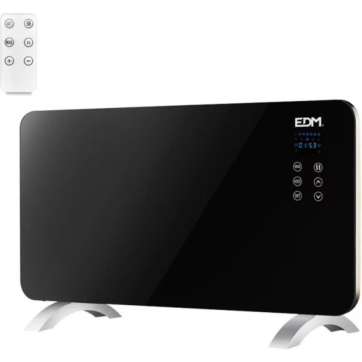 Convector EDM Cristal Negro 1500 W Turbo
