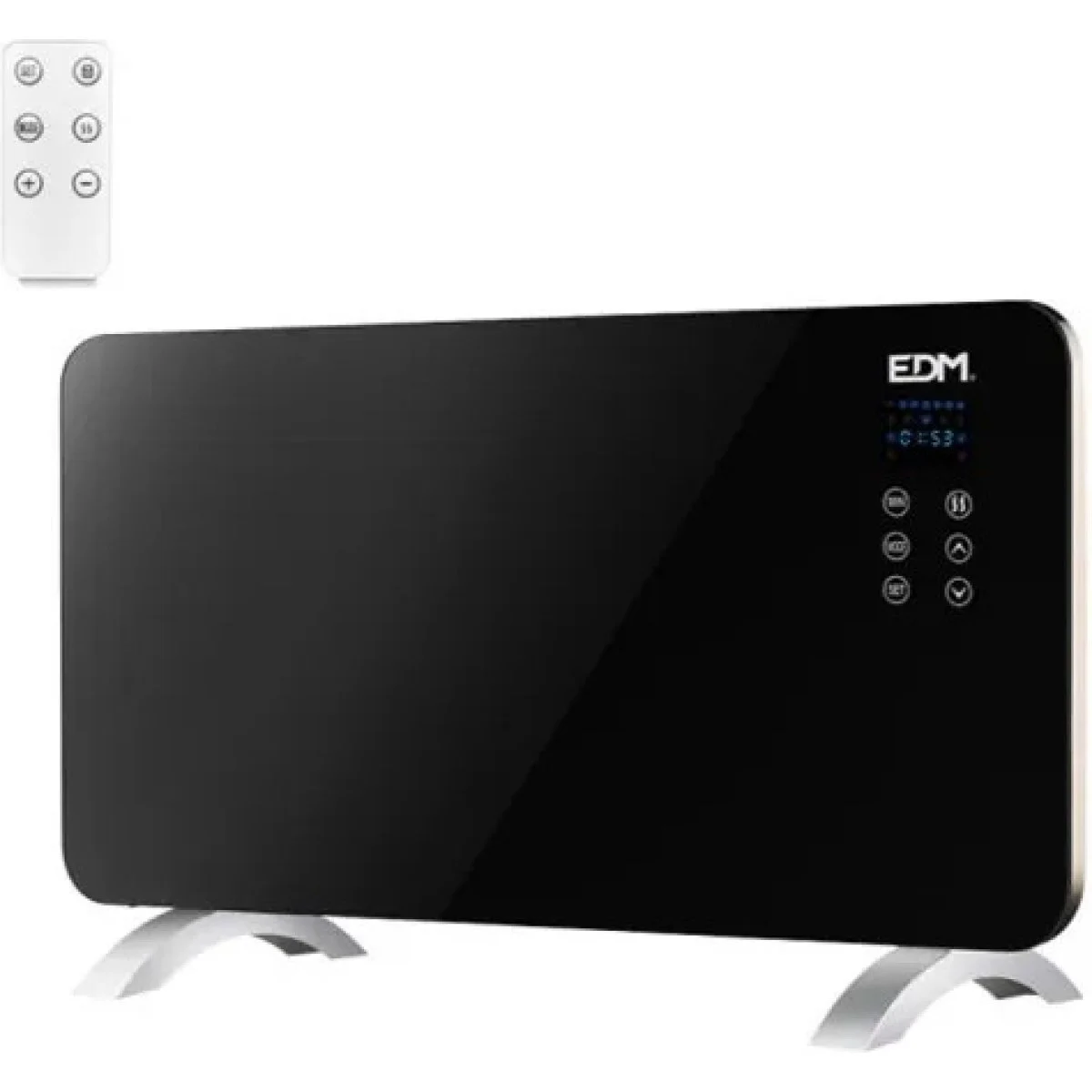 Convector EDM Cristal Negro 1500 W Turbo