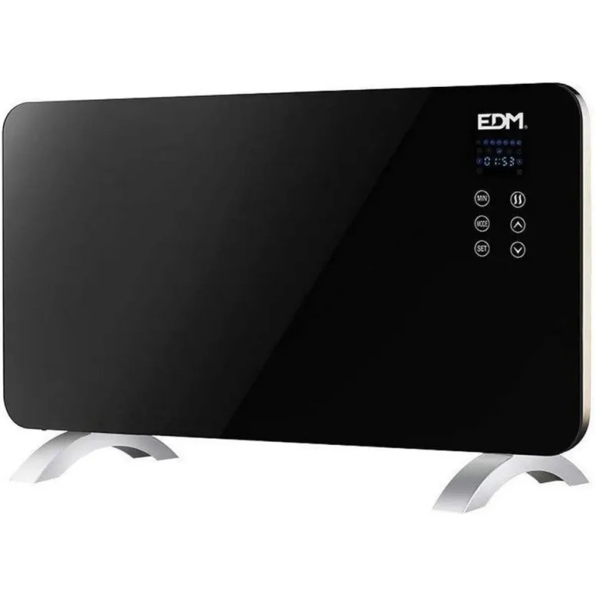 Convector EDM Cristal Negro 1500 W Turbo