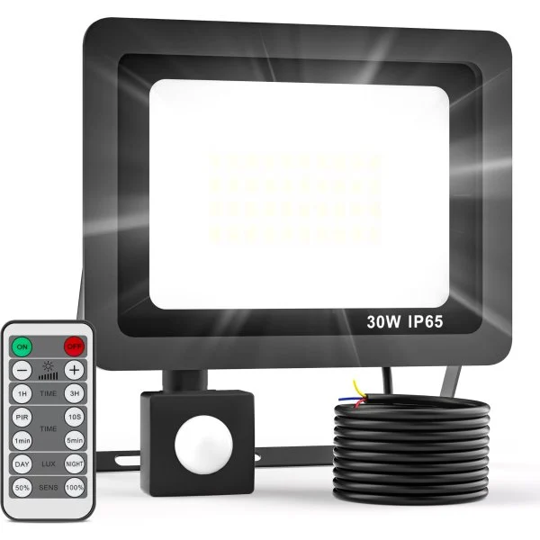 Proyector LED Vighep 30W Sensor Movimiento IP65 Negro