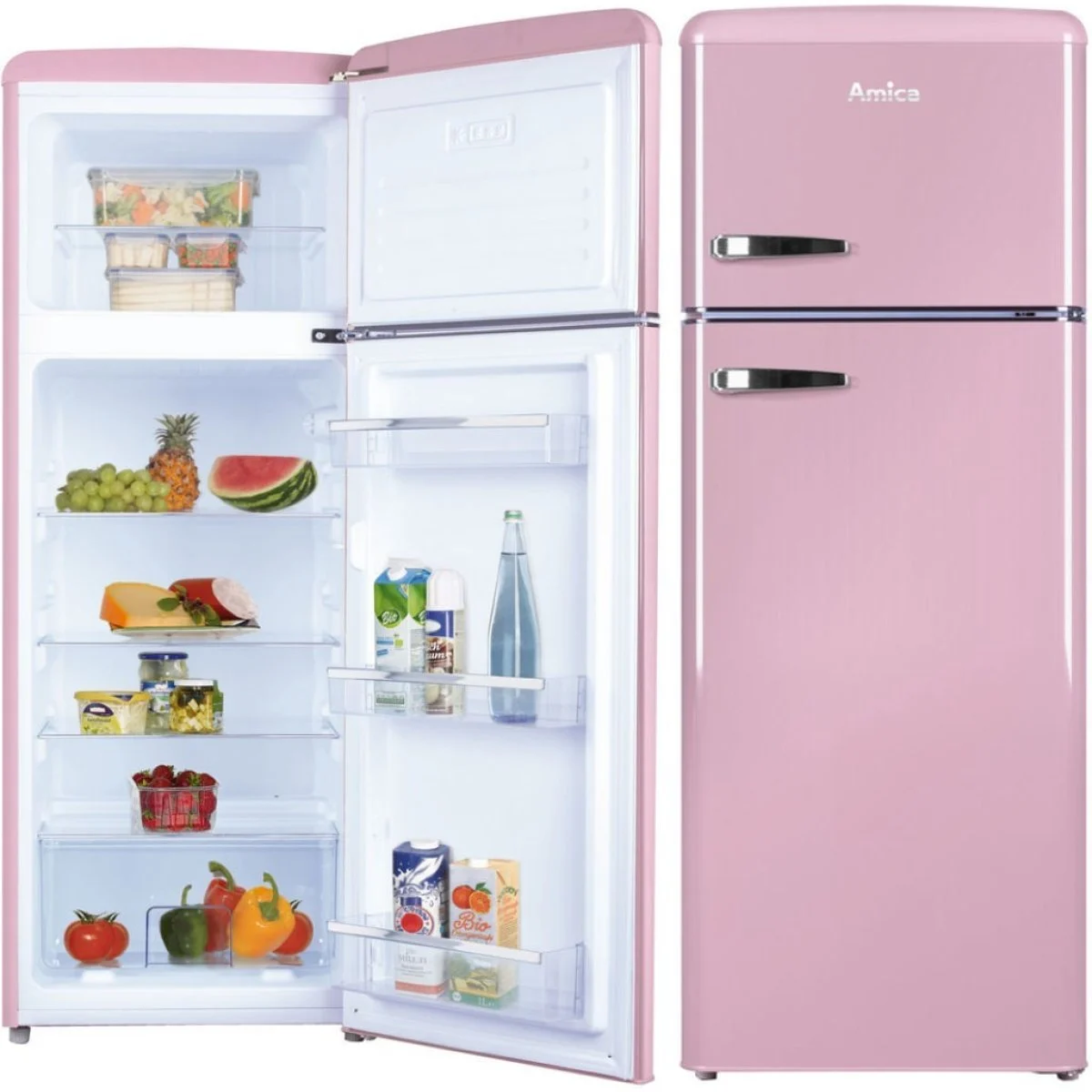 Frigorífico Amica Retro Rosa 144x55 A++