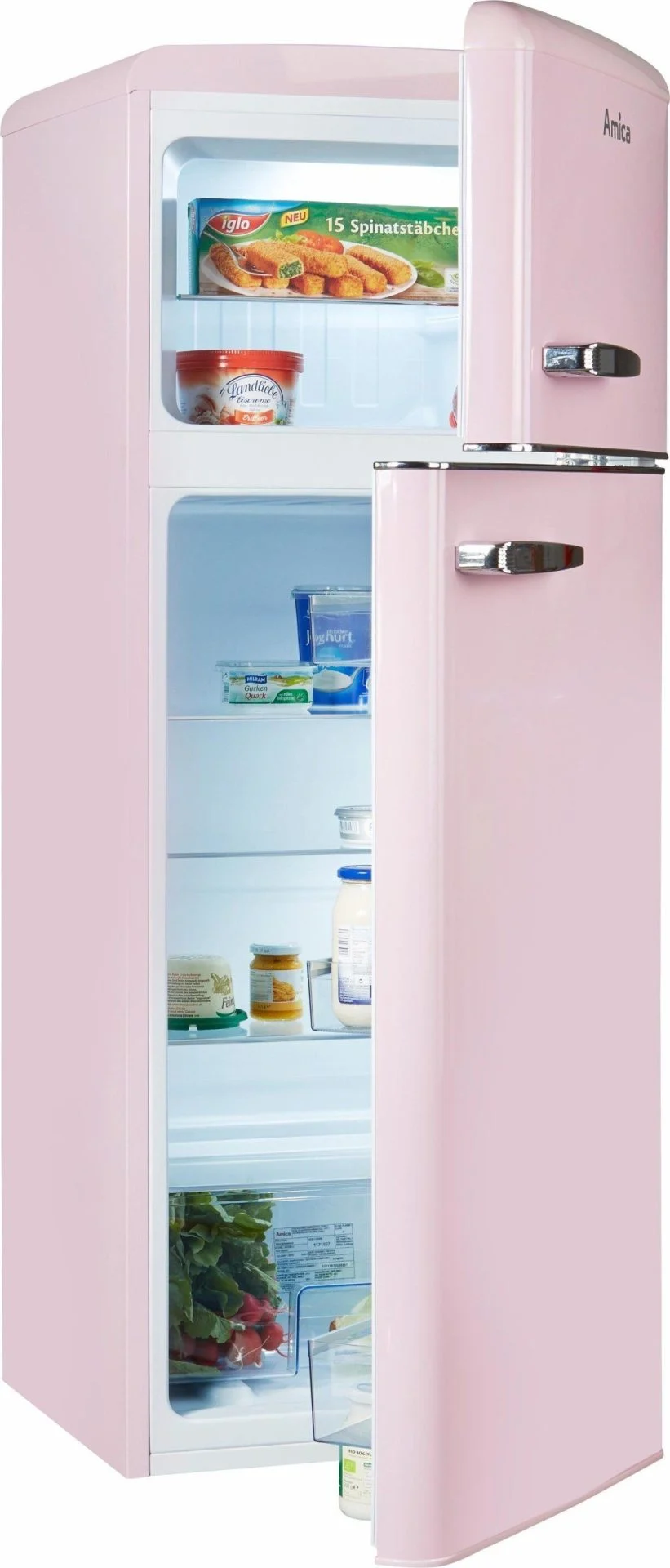 Frigorífico Amica Retro Rosa 144x55 A++