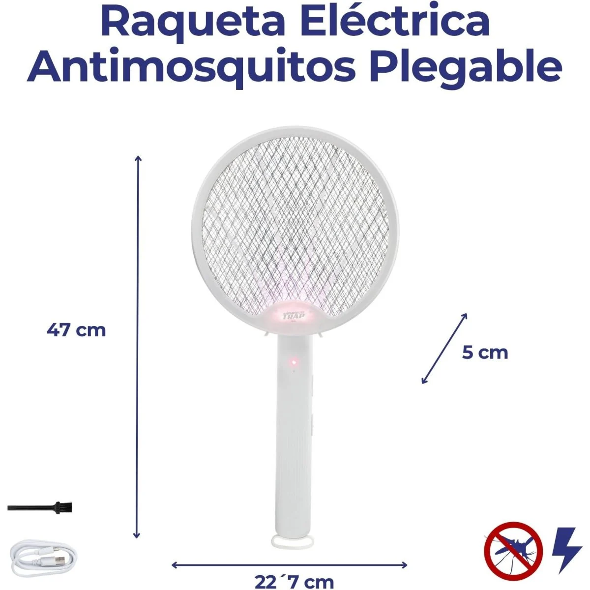 Raqueta eléctrica Jata Mata Insectos Blanca USB