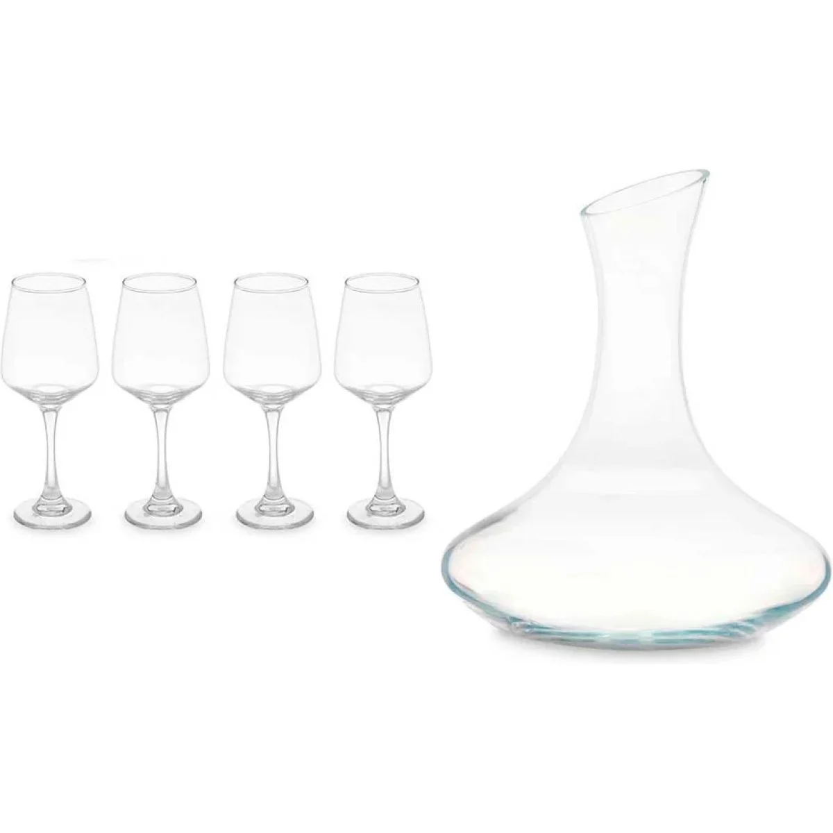 Set Decantador 1.8L Vino + 4 Copas 420 ml