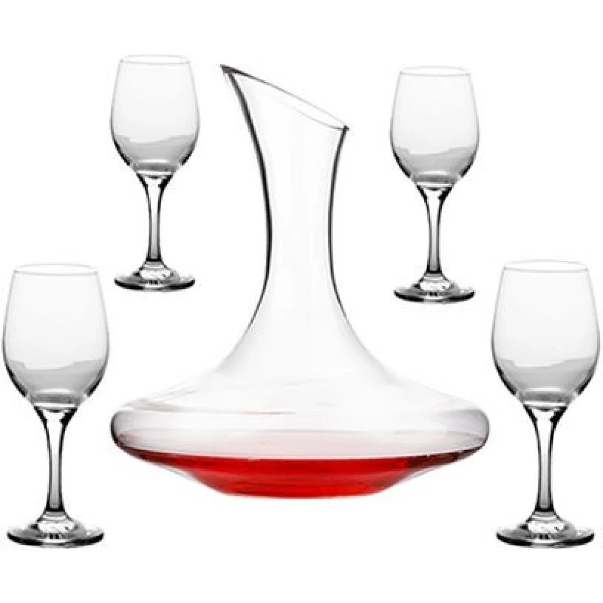 Set Decantador 1.8L Vino + 4 Copas 420 ml
