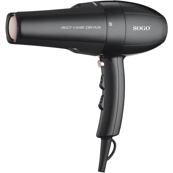 Secador de Pelo Sogo 2 en 1 2000W Negro Calor Frío
