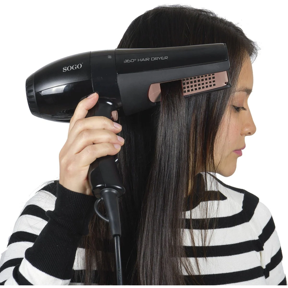 Secador de Pelo Sogo 2 en 1 2000W Negro Calor Frío