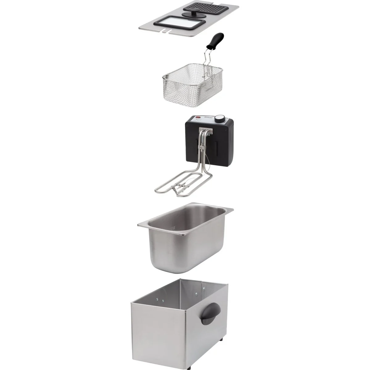 Freidora Sogo 3 L 2000 W Acero Inoxidable Independiente