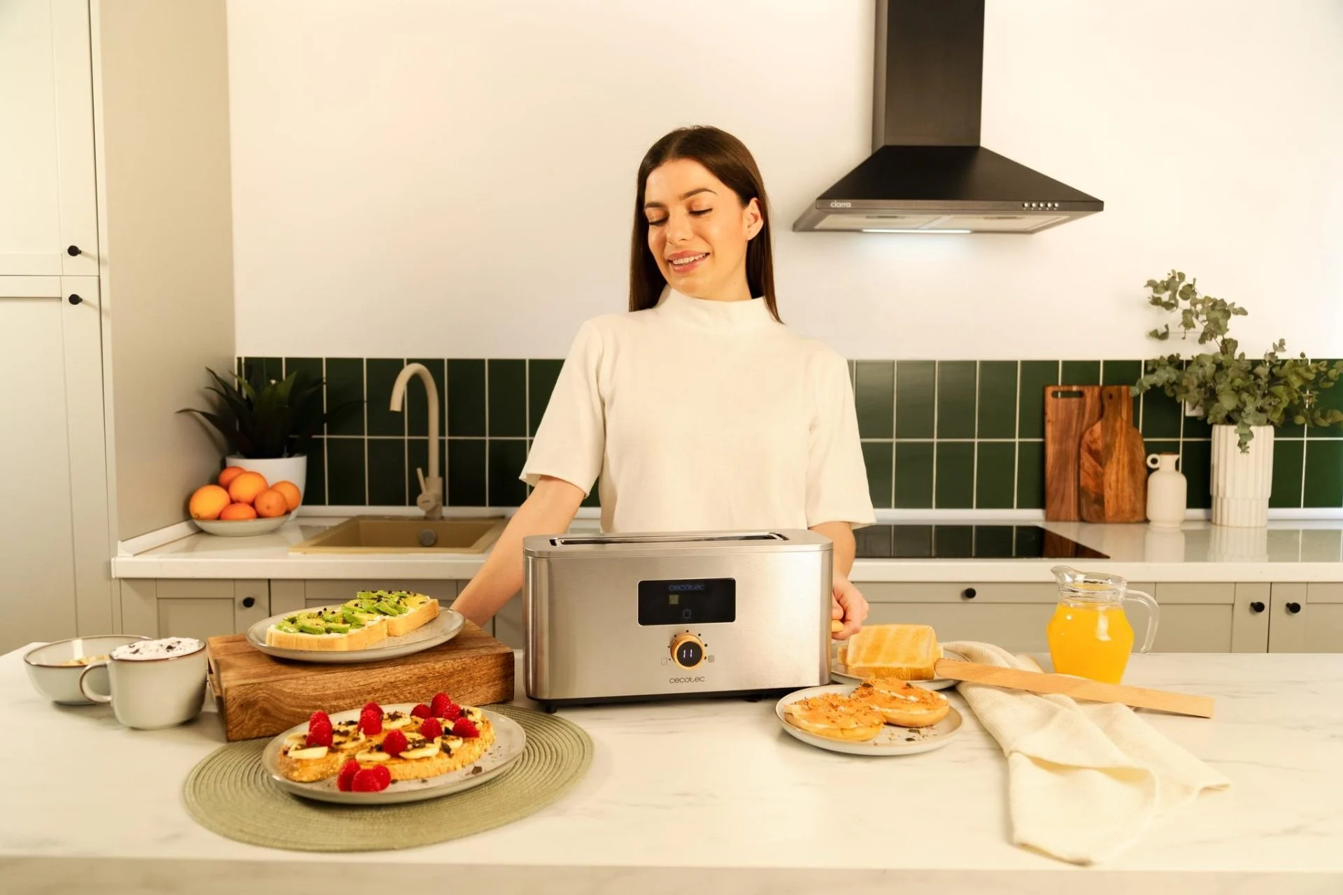 Tostador Digital Cecotec 1 R Boca Ancha Inox Touch&Toast Extra