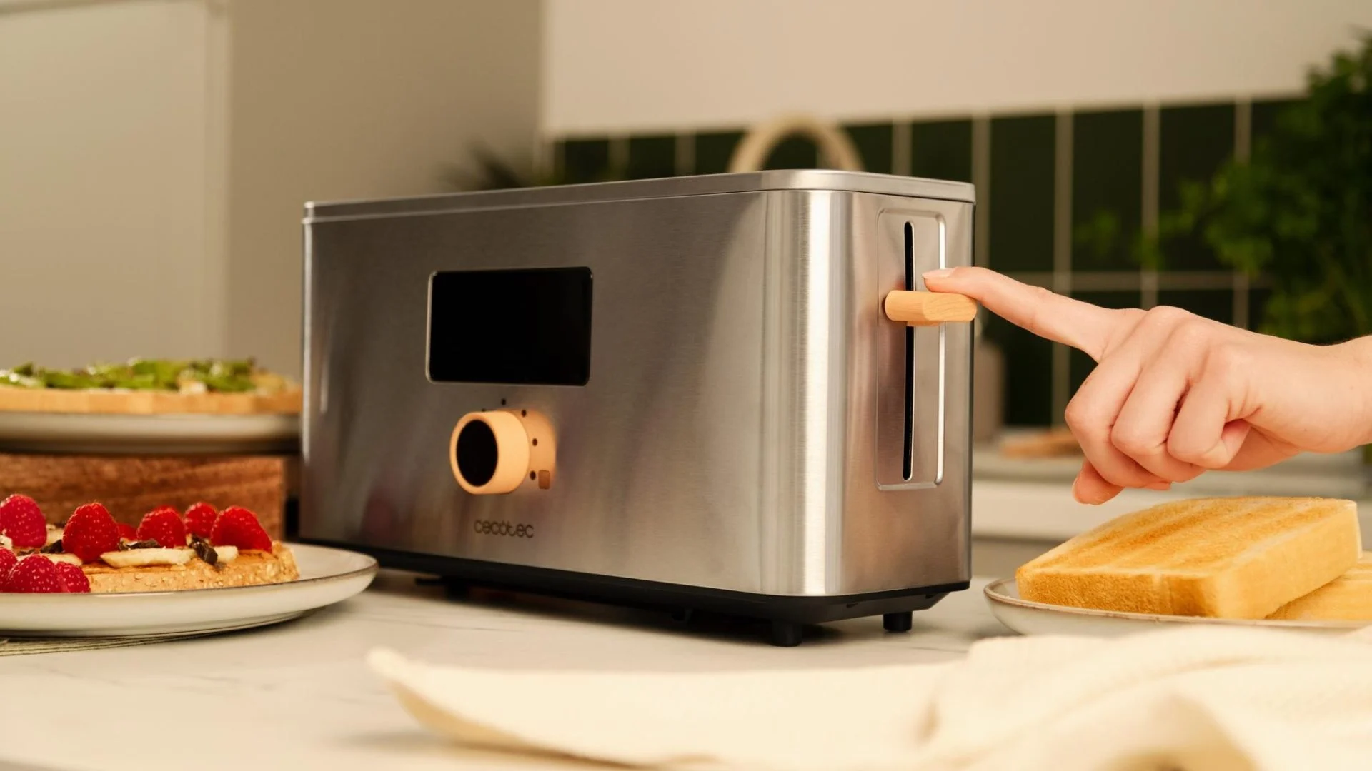 Tostador Digital Cecotec 1 R Boca Ancha Inox Touch&Toast Extra