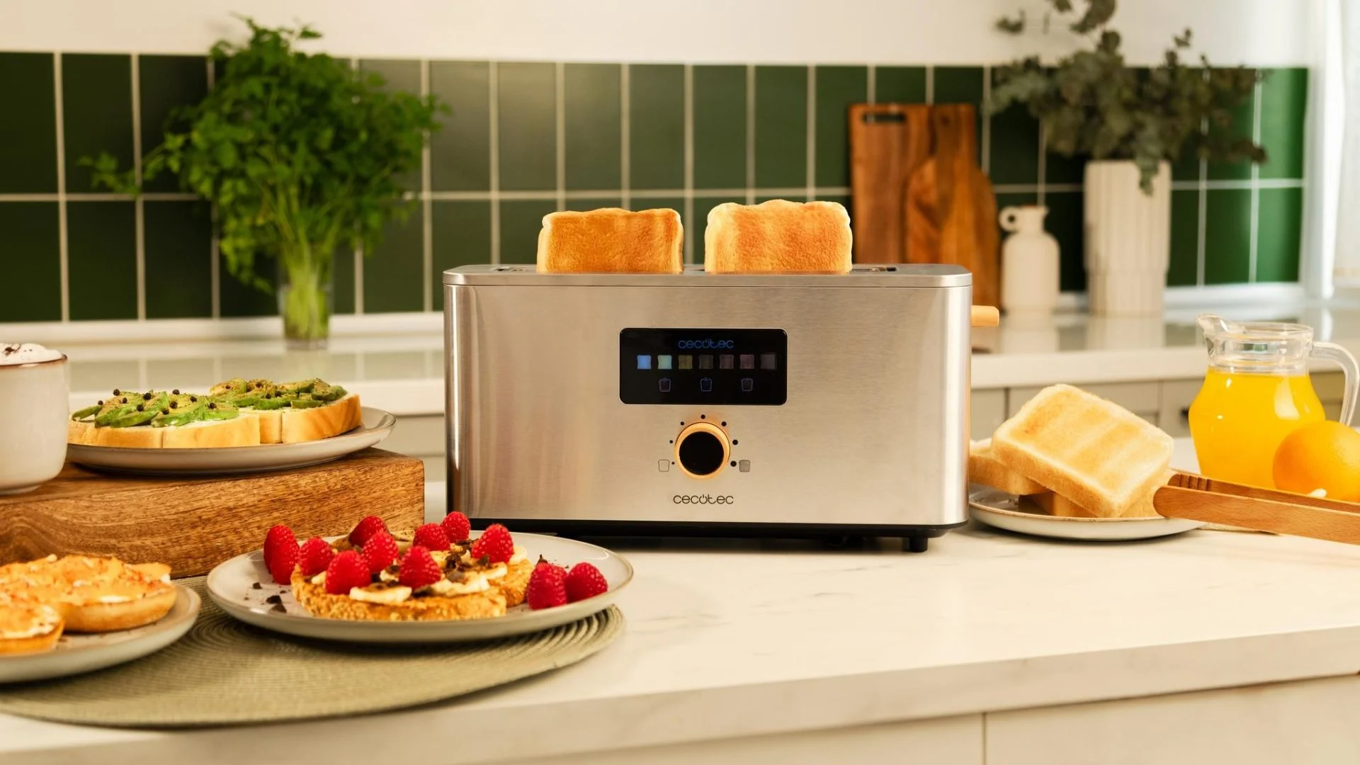 Tostador Digital Cecotec 1 R Boca Ancha Inox Touch&Toast Extra