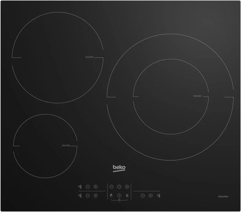 Vitrocerámica Inducción Beko HII63205MT 3 F 7200 W Negro