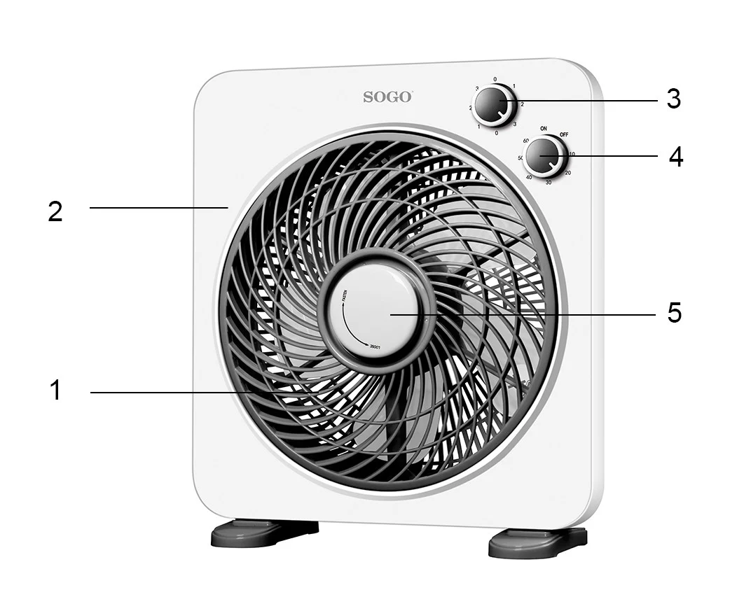 Ventilador Sogo VEN-SS-21125 10" 45W 3 Velocidades Temporizador