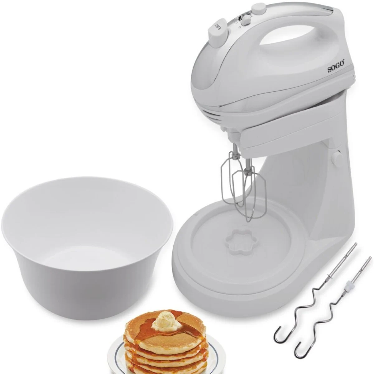 Batidora de Varillas Sogo SS14290 300 W 5 Velocidades 3 L Cromo Blanco