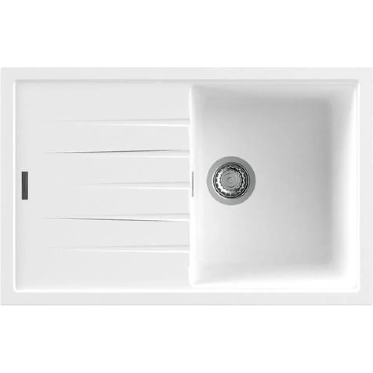 Fregadero Nodor Granito 78x50 1 Sen + Escur Blanco