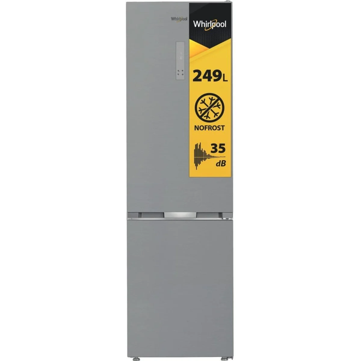 Frigorífico Whirlpool 203X60 D Inox Dual NF Clase D Pearl Inox