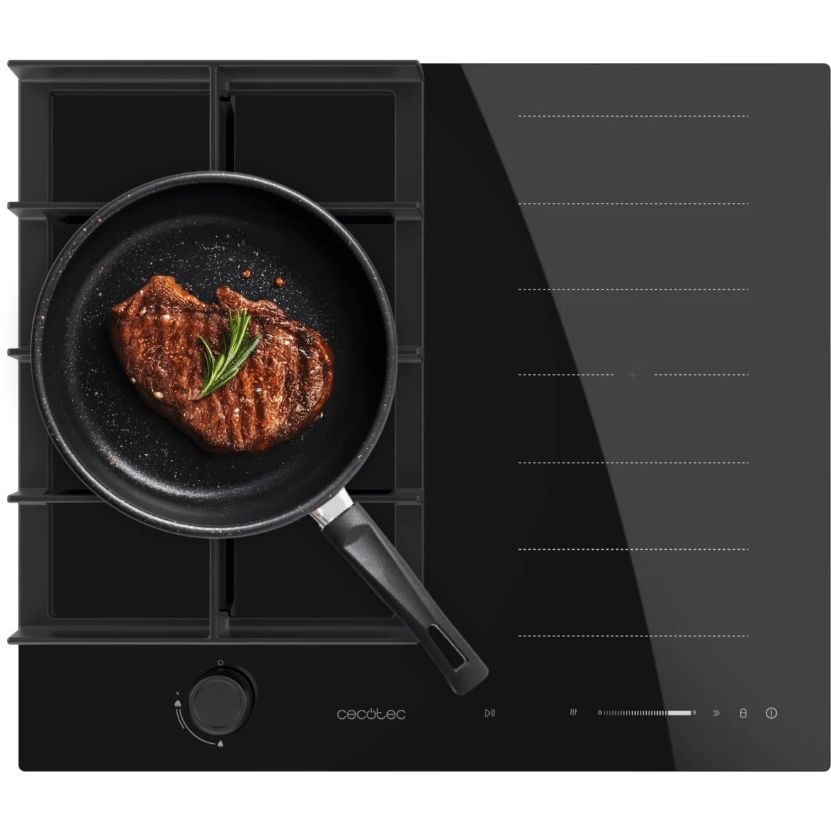 Placa de cocina Cecotec Squad GI 3500 Hybrid FullFlex Gas e Inducción
