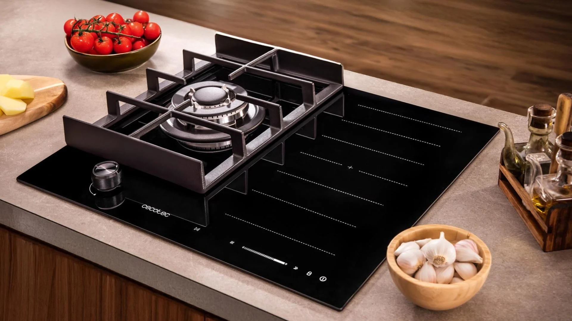 Placa de cocina Cecotec Squad GI 3500 Hybrid FullFlex Gas e Inducción