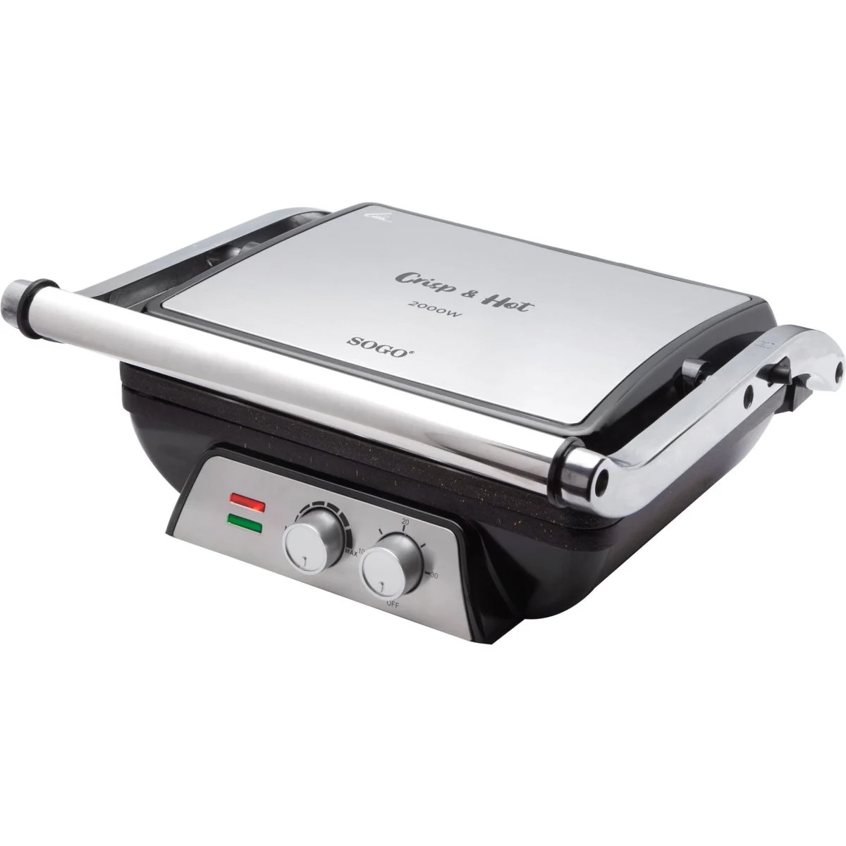 Grill Panini Sogo SS7137 2000W 4 Rebanadas Negro Acero Inoxidable