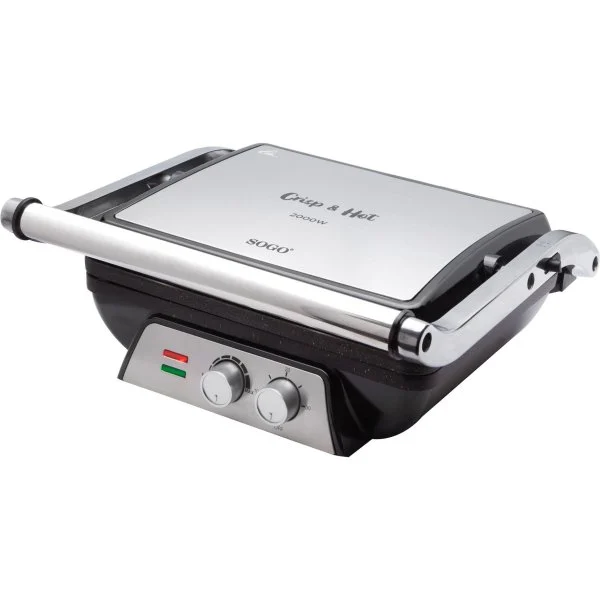 Grill Panini Sogo SS7137 2000W 4 Rebanadas Negro Acero Inoxidable