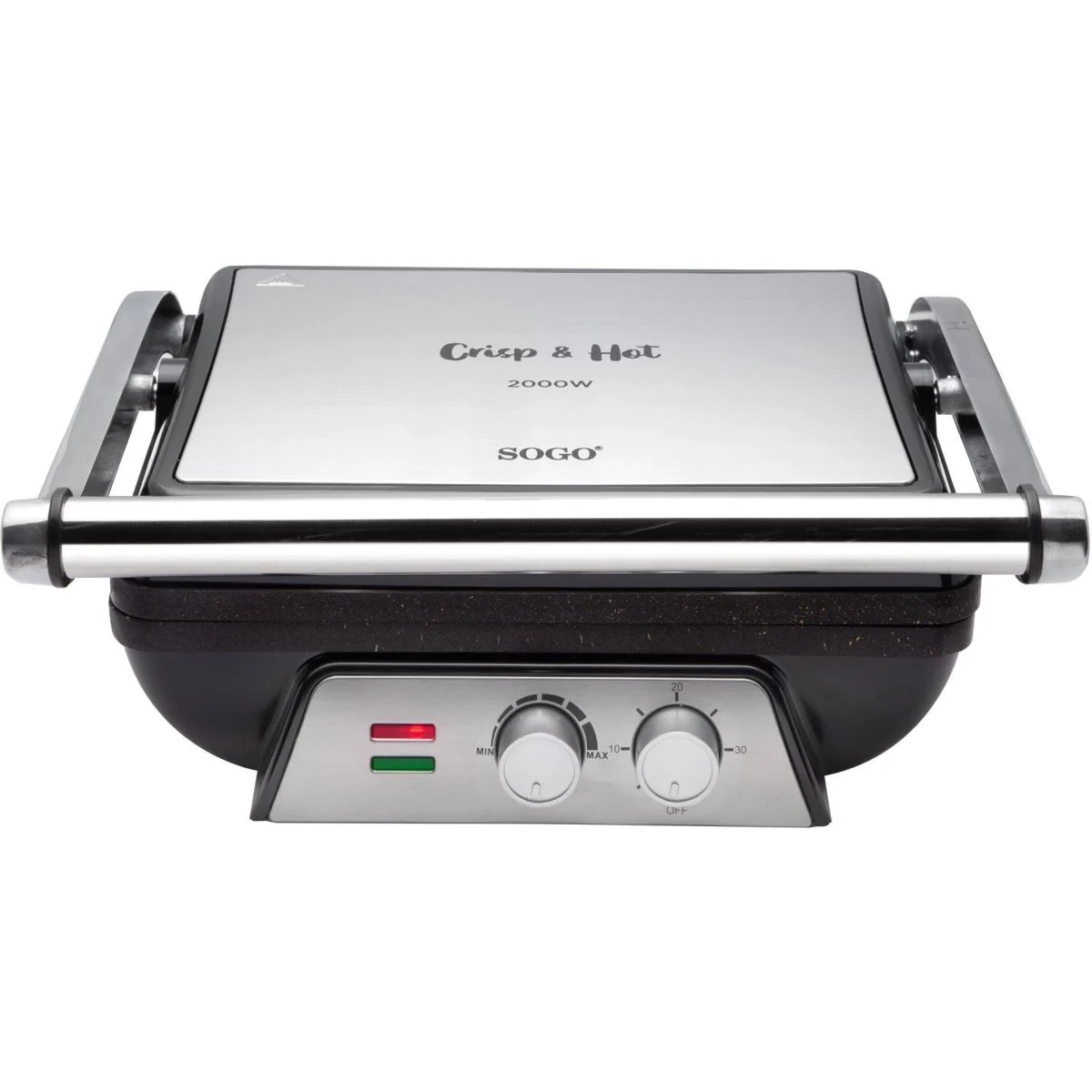 Grill Panini Sogo SS7137 2000W 4 Rebanadas Negro Acero Inoxidable