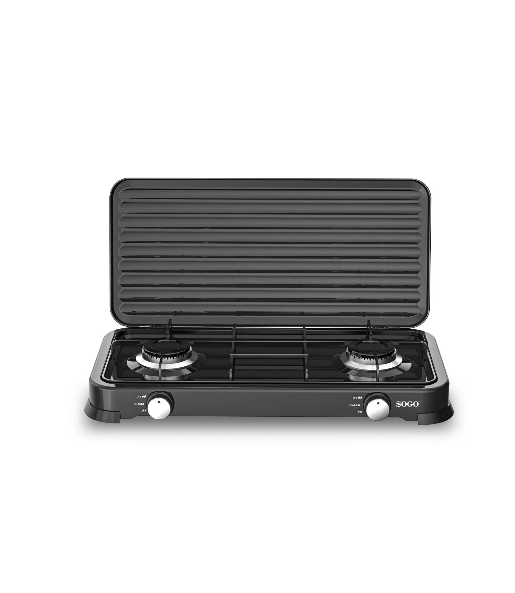Hornillo Gas Sogo COC-SS-10235 2 Quemadores Negro Esmaltado